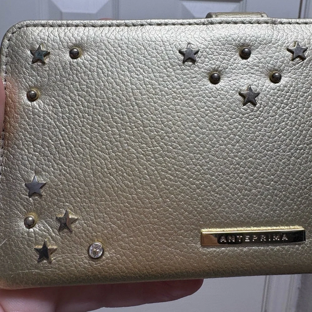 NEW Anteprima cell phone case gold card holder magnetic closure quiet luxury